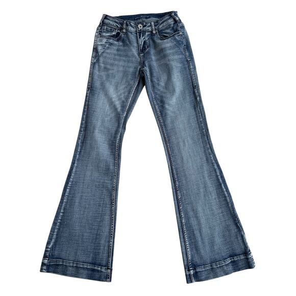 Just Tuff Jeans Women’s Size W27 L 33 Blue Cowgirl Tuff Co Flare - Picture 1 of 10